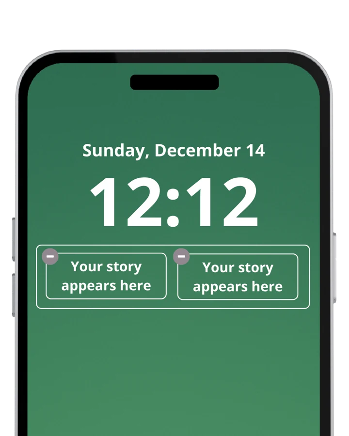 MEMO widget on an iPhone lock screen