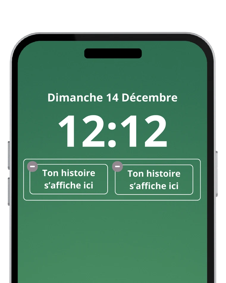 Widget MEMO sur l'écran verrouillé d'un iPhone